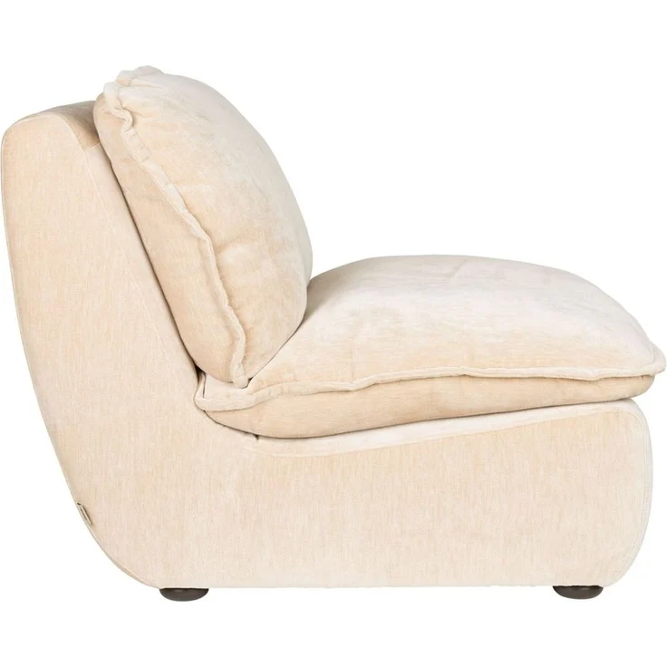 Loungesessel Radley Beige mit Veloursbezug, Holzbeinen von Dutchbone – Bild 5