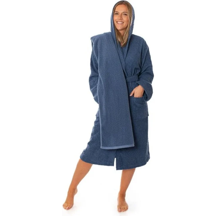 Lavea Saunatuch MEXICO Saunahandtuch 80×200 cm – optional mit Bademantel/Morgenmantel, Baumwolle (Set, 2-St), Hochwertiges Walkfrottier – Saunatuch oder Set mit Unisex-Bademantel – Bild 4