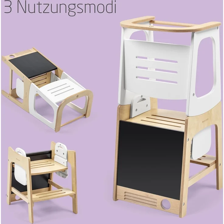 Maxi-Cosi 'Toucan' Lernturm mit integrierter Tafel, Holz natur, 91 x 46 x 43,4 cm – Bild 2