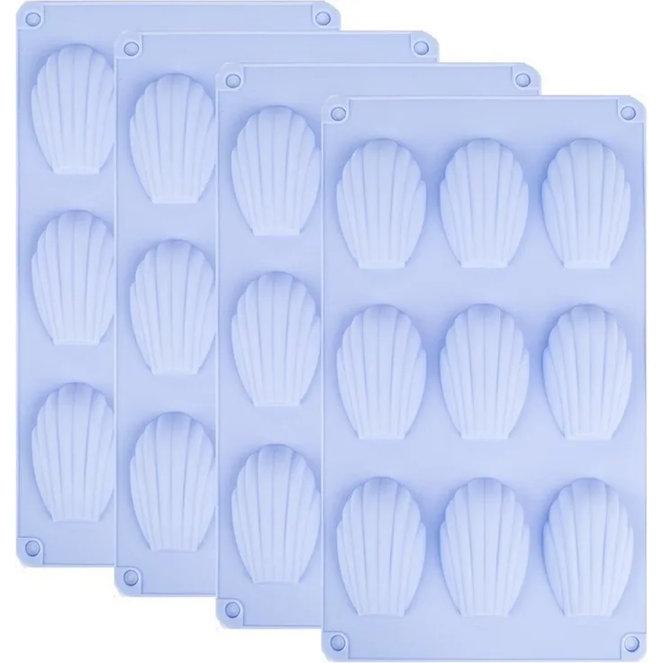 mixed24 Silikonform 4er Set Silikon Madeleine Backformen Bärentatze Muschel, (4-tlg)