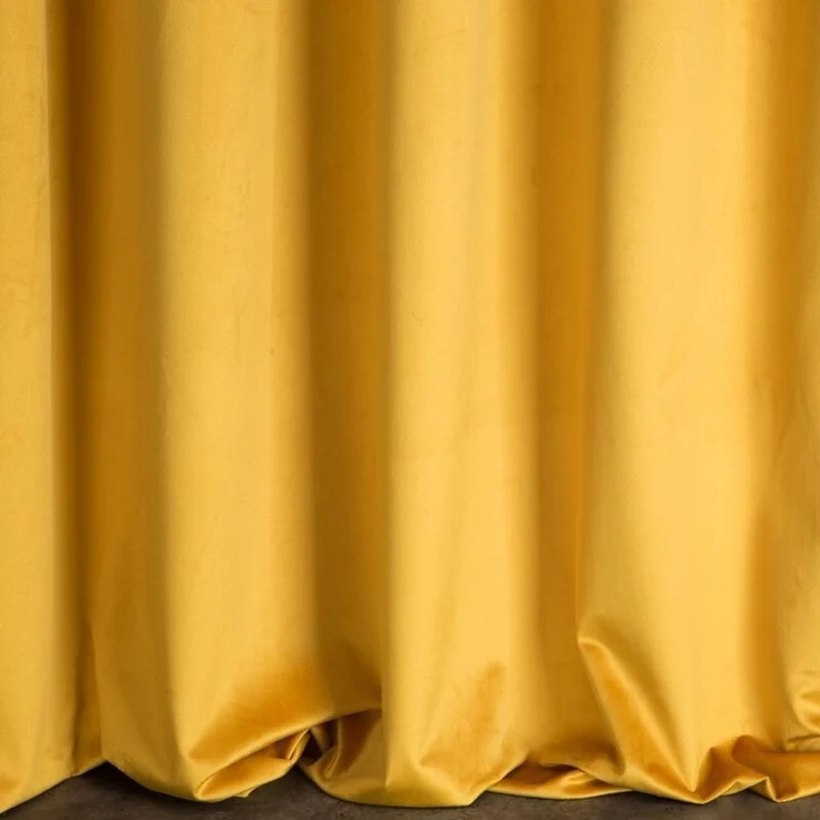 Design91 Samtvorhang, Ösen, Polyester gelb, 140x250 cm – Bild 8