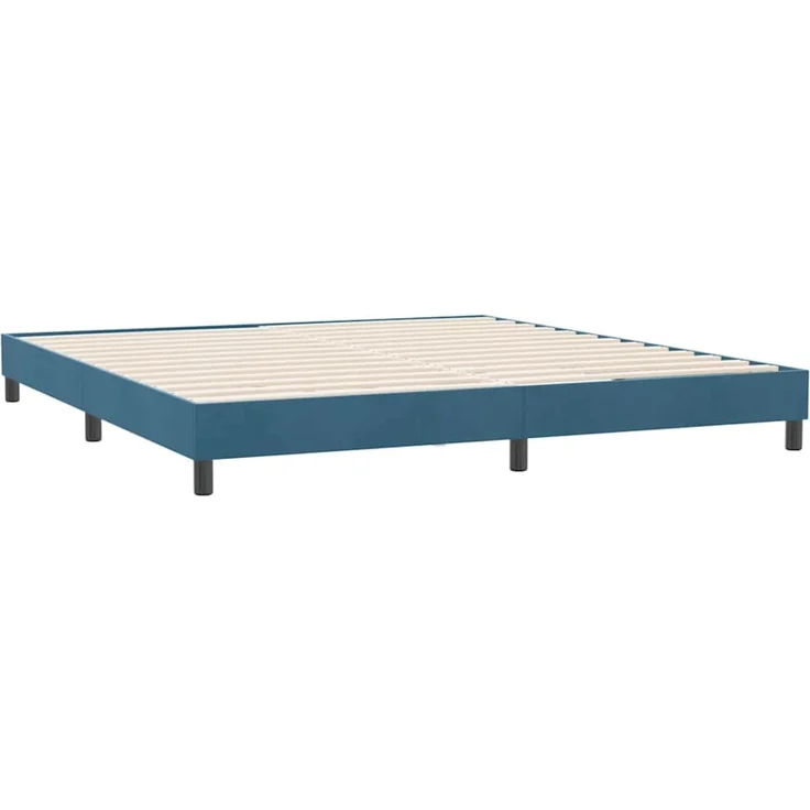 vidaXL Boxspringbett ohne Matratze Dunkelblau 180x220 cm Samt 3315889 – Bild 4