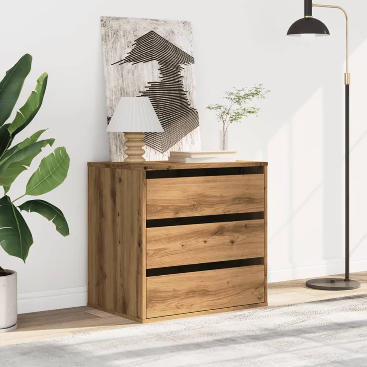 vidaXL Kommode Artisan-Eiche 60x41x58 cm Holzwerkstoff 852851 – Bild 2