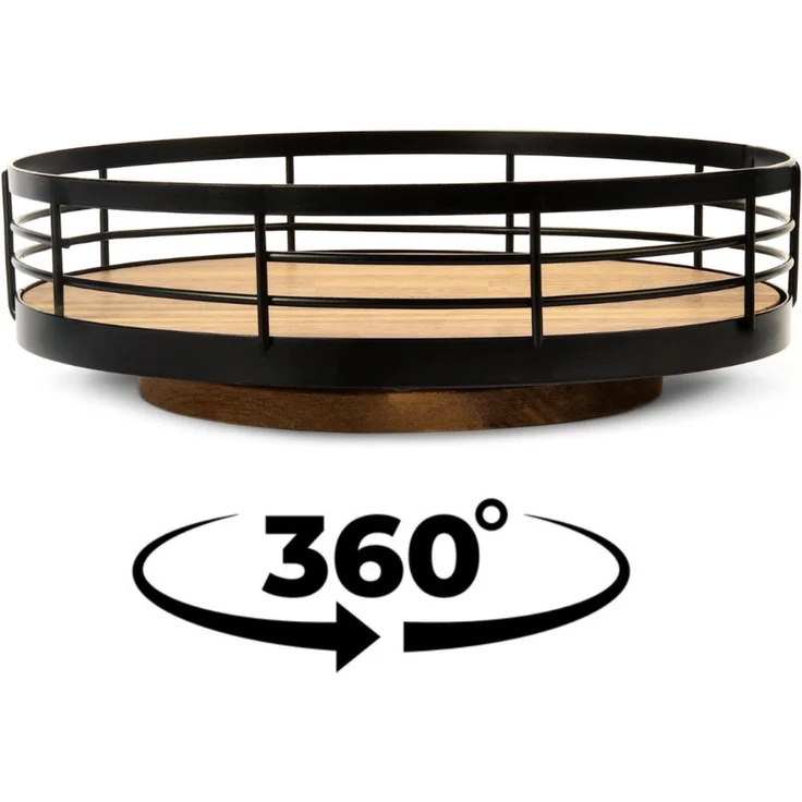 Drehbarer Bambus Organizer – 360° Drehteller für Bad, Küche & mehr – Bild 2