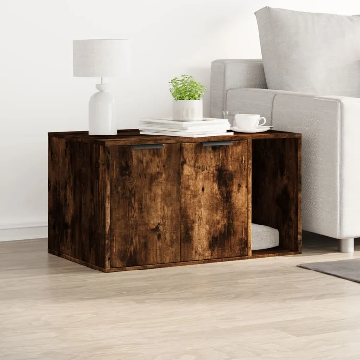 vidaXL Katzenklo Räuchereiche 80x50x45 cm Holzwerkstoff 857737 – Bild 3