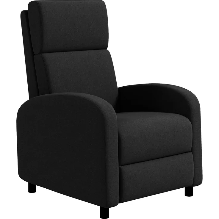 Wohnora-Relaxsessel, Fernsehsessel mit Liegefunktion, gepolstert, mit verstellbarer Rückenlehne, Fußteil, Schwarz,H 1020cm x T 860cm x B 640cm