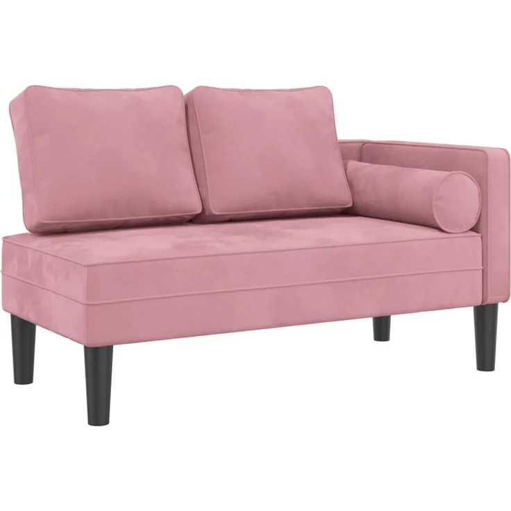 vidaXL Chaiselongue mit Kissen Rosa Samt – Bild 1