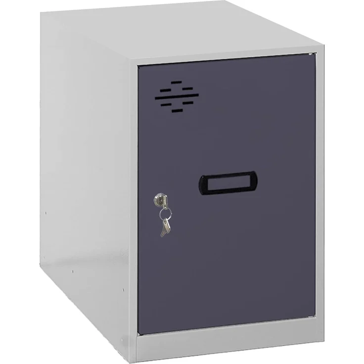 Simon Rack Simonlocker Kommode, klein, 475 x 400 x 500 mm, Amario aus Metall, inkl. Schlüssel, Grau/Anthrazit – Bild 1