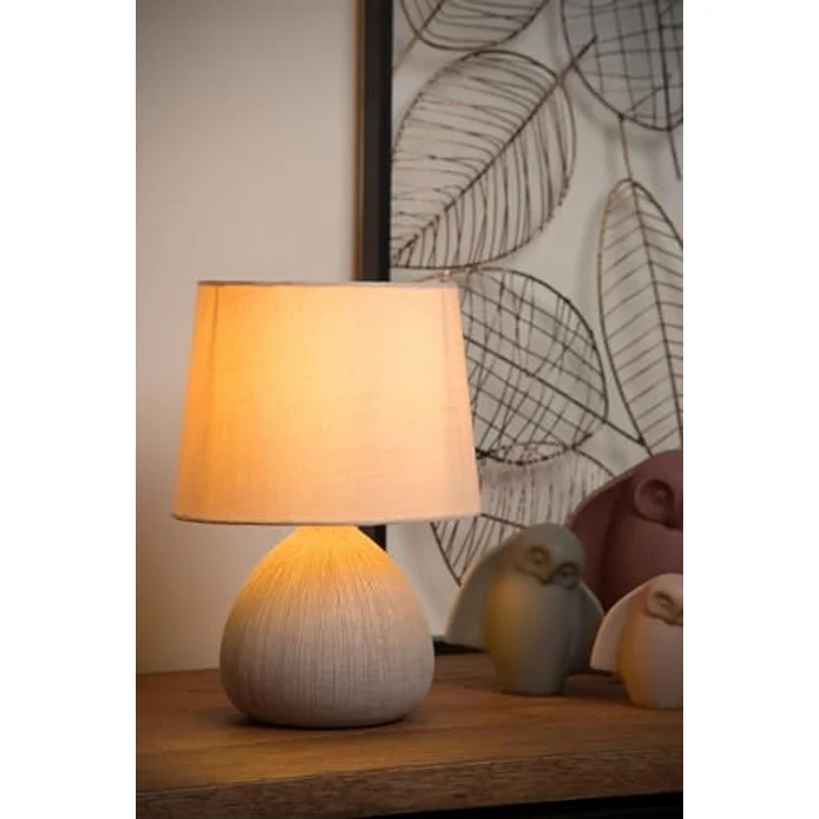LUCIDE RAMZI - Tischlampe - Ø 18 cm - 1xE14 - Beige – Bild 6