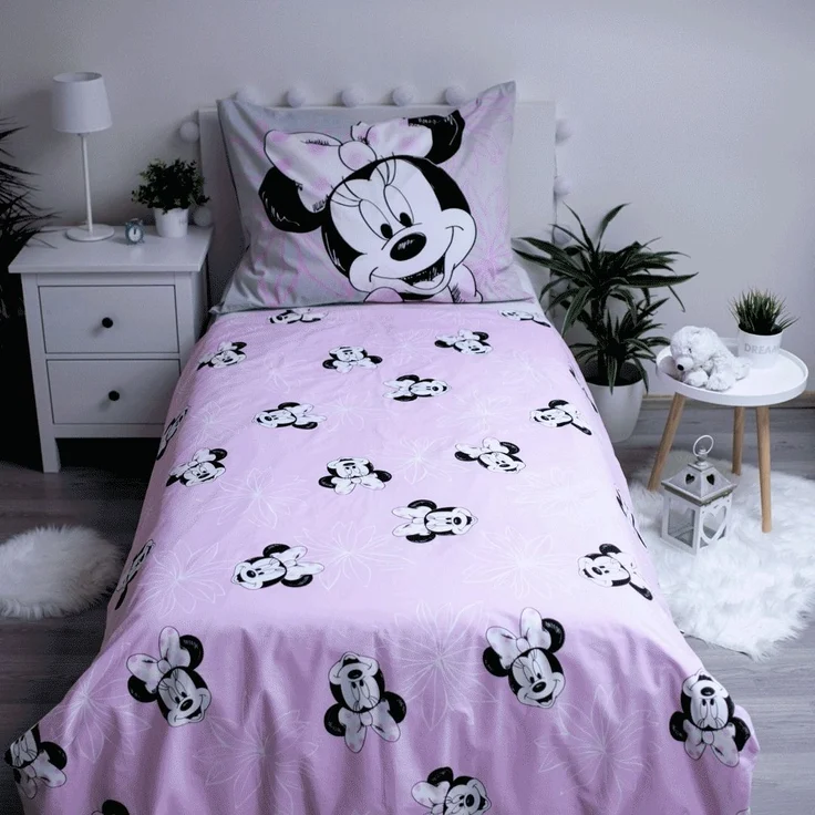 Disney Minnie Mouse Baumwoll-Bettwäsche 140x200 cm Deckenbezug + 70x90 cm Kissenbezug mit Reißverschluss – Bild 4