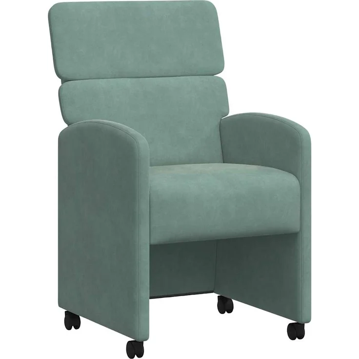 vidaXL Esszimmerstühle mit Rollen 2 pcs Meergrün 58 x 65 x 98 cm Samt 42017883 – Bild 1