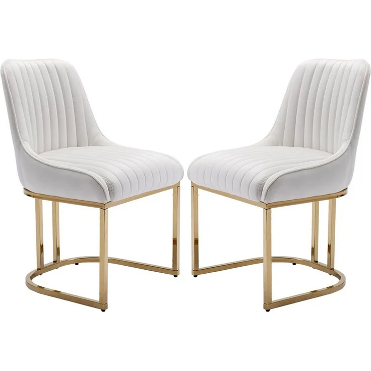 WAHSON OFFICE CHAIRS Esszimmerstuhl 2er Set Küchenstuhl mit goldene Stuhlbeine