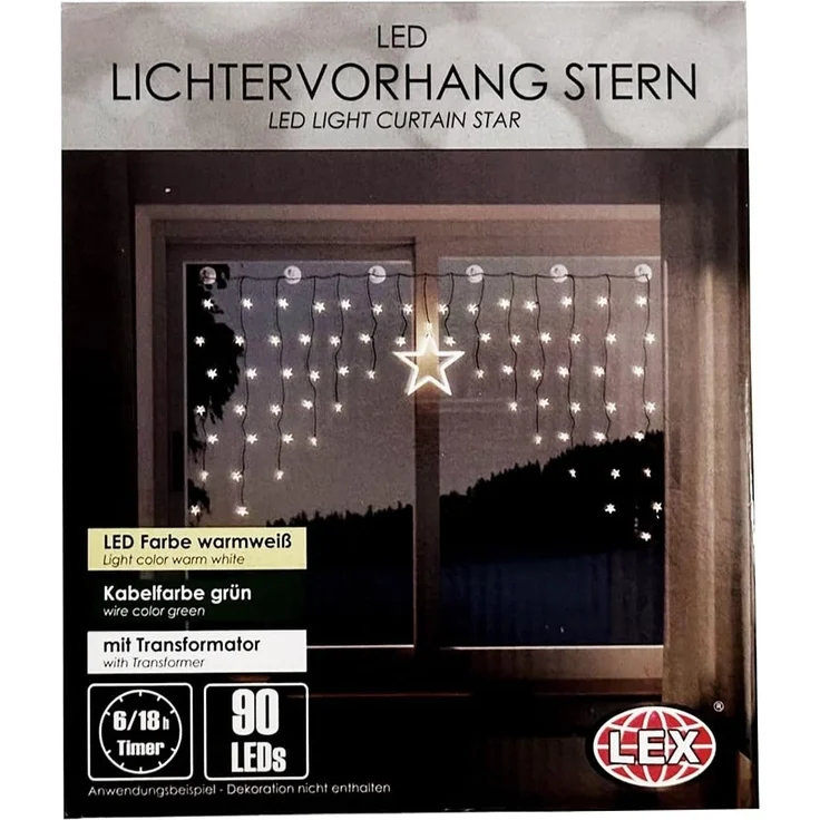 Mojawo Lichtervorhang Weihnacht's LED Sternenvorhang mit 90 LED – Bild 6