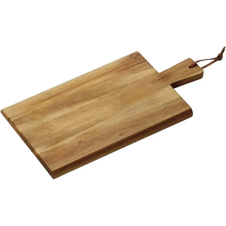 5 Stück Servierbrett mit Tragegriff - Akazienholz - 35 x 18cm