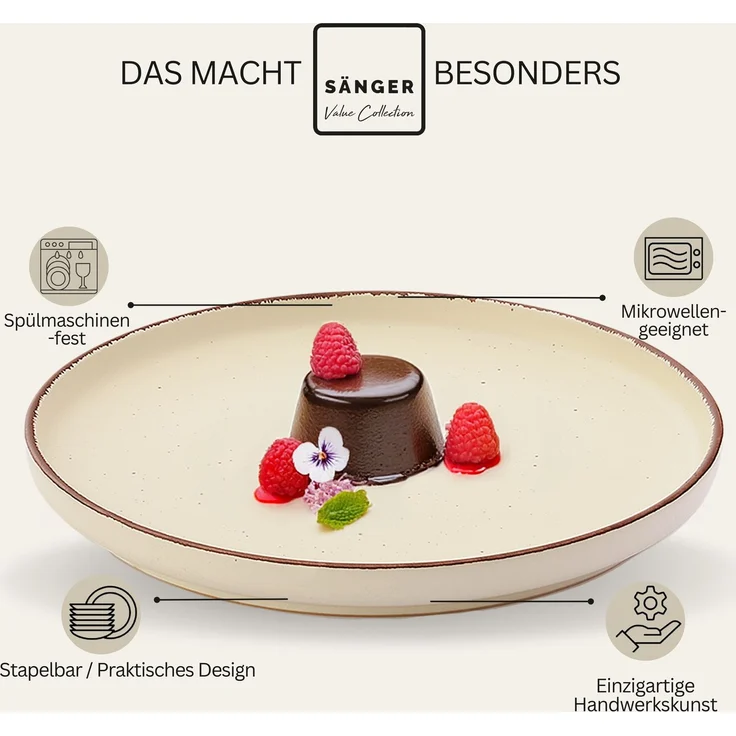 SÄNGER Steingut Dessertteller Bombay Moonlight 4 teilig – Bild 4