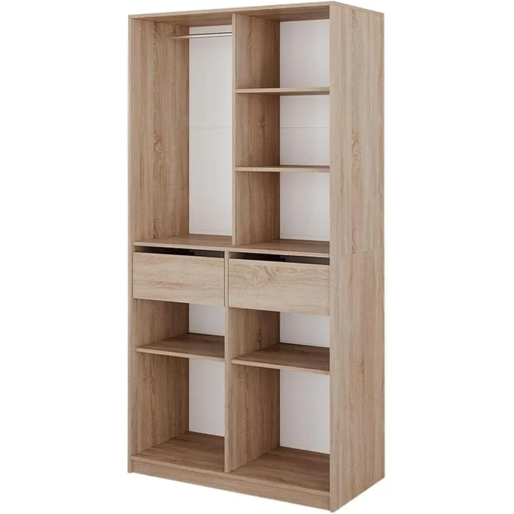 Kleiderschrank Elmo Sonoma 100 x 200 cm mit 2 Schubladen Vicco – Bild 1