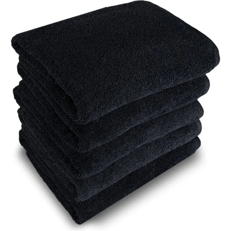 MatratzenL.A.B® Duschtücher 400 g/m² Blauer Schwan®, 100% Baumwolle (Duschtuch 70x140 cm, 1-St), Schwarz, Frottee, mit Aufhänger, einzeln verpackt – Bild 2