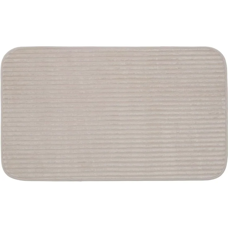 Gözze Badematte Berlin, Höhe 7 mm, rutschhemmend beschichtet, fußbodenheizungsgeeignet, Polyester, rechteckig, Badteppich, Uni Farben, Cord Optik, waschbar