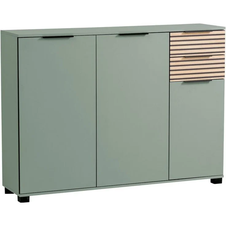 Schildmeyer Schuhschrank Alexa, Holzwerkstoff, Pistazie/Akustikpaneel Optik, 141,9 x 35,0 x 105,5 cm – Bild 4