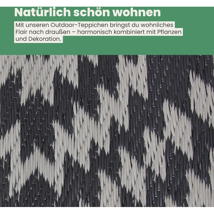 Bestlivings Outdoor Teppich Wetterfest und UV-Beständig ( 120x180cm / Karo ) Teppich aus Kunststoff für Garten, Balkon, Terrasse - Outdoorteppich – Bild 6