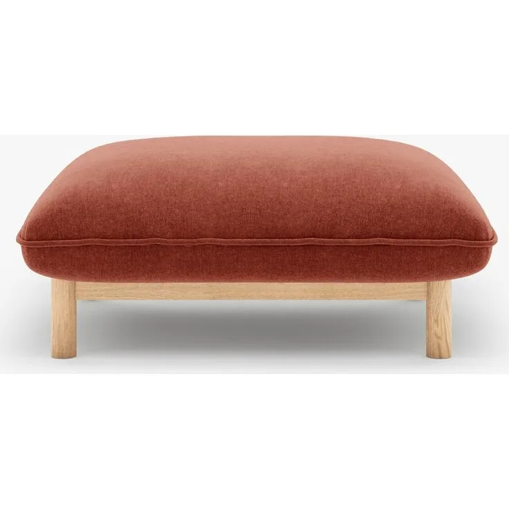 Micadoni Ada Pouf klein Strukturierter Stoff Wind Kastanienbraun