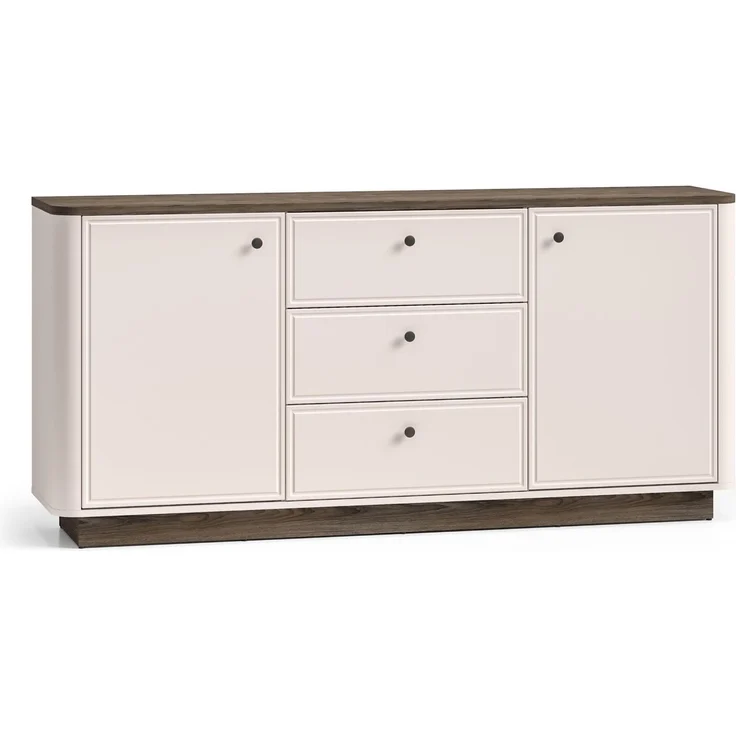 Selsey 'Vilavio' Sideboard 2-türig, 3 Schubladen, Kaschmir/Eicheoptik Dunkel, 180 cm – Bild 1