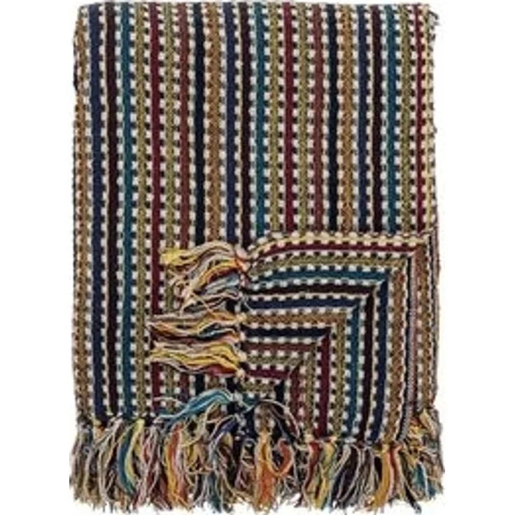 Bloomingville - Lazzario Recycled Cotton Throw 160x130 cm - Blue – Bild 6