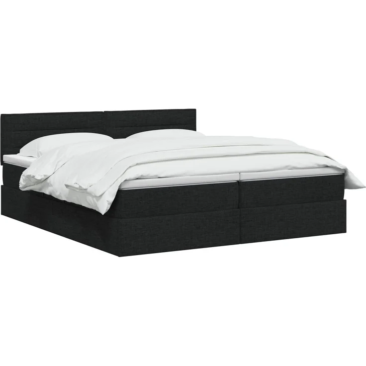 vidaXL LED-Speicherbett mit Matratze Schwarz 180 x 200 cm Stoff 3459338 – Bild 3