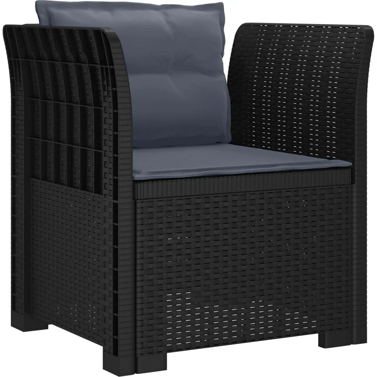 vidaXL 1-Sitzer Sessel mit Kissen Rattan-Look PP Anthrazit 8011871 – Bild 2