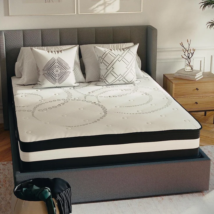 Flash Furniture Hybrid-Taschenfederkernmatratze – Mittelfeste Schaumstoff Matratze für erholsamen Schlaf – Hochwertige Matratze in Doppelgröße – 160 x 200 x 30 cm – Weiß – Bild 7