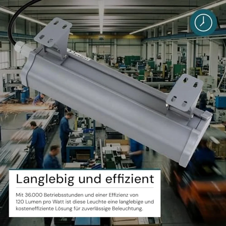 LUXULA Deckenleuchte LED Hallenleuchte Werkstattleuchte, LED fest integriert, Neutralweiß (5000K), IP65 – Bild 6