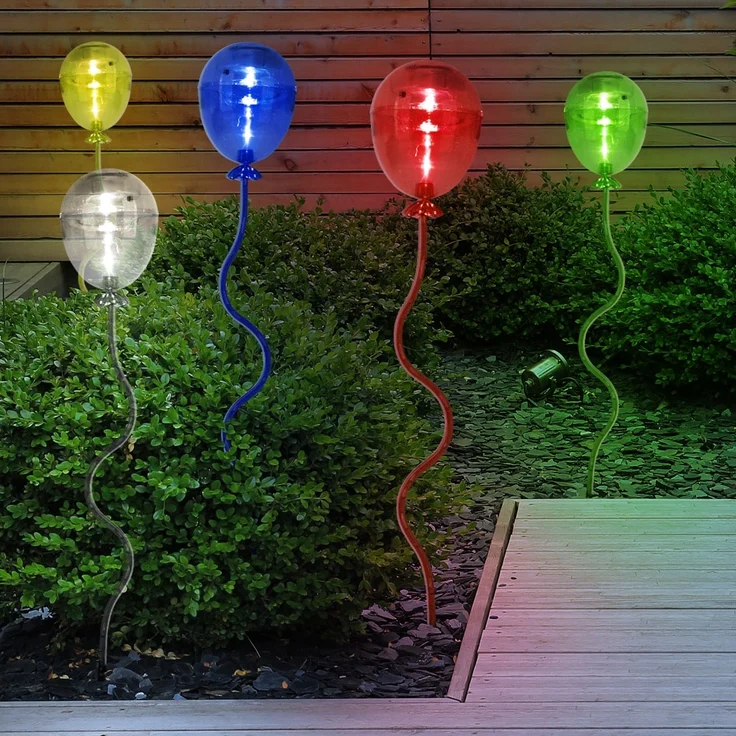 5x LED Solarlampen, Luftballons bunt, H 60 cm – Bild 2