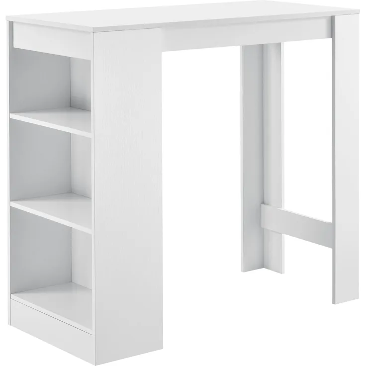 Bartisch Kouvola mit 3 Fächern 110x50x103 cm Weiß [en. casa]