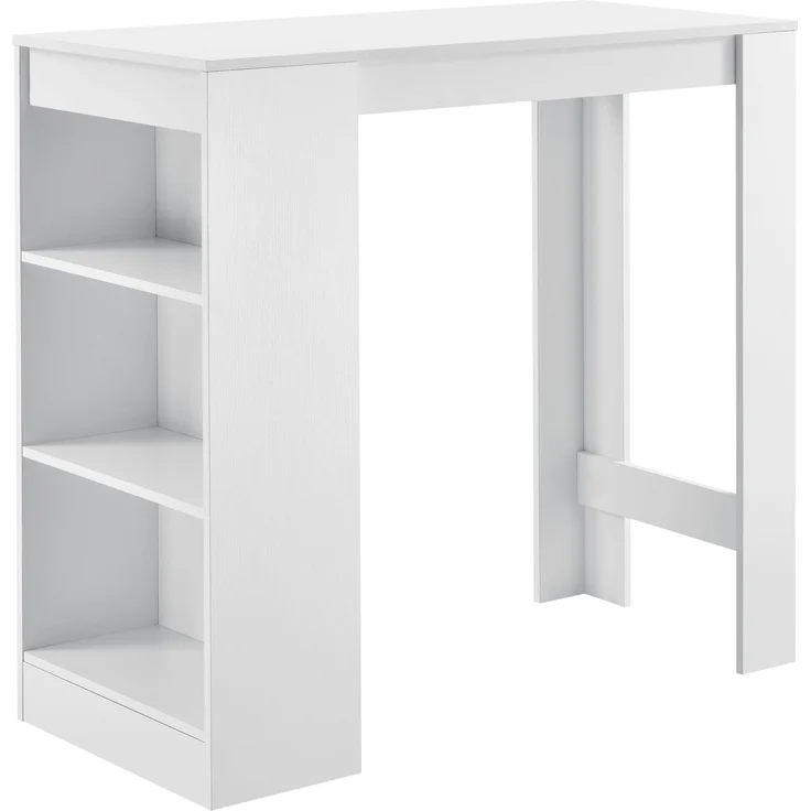 Bartisch Kouvola mit 3 Fächern 110x50x103 cm Weiß [en. casa] – Bild 1