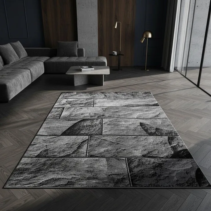 KADIMA DESIGN Teppich DRAU Wohnzimmer Schlafzimmer Waschbar Wohnzimmerteppich Esszimmer, Läufer, Höhe: 14 mm, 80x150 cm, Strapazierfähig Fußbodenheizung Waschbar