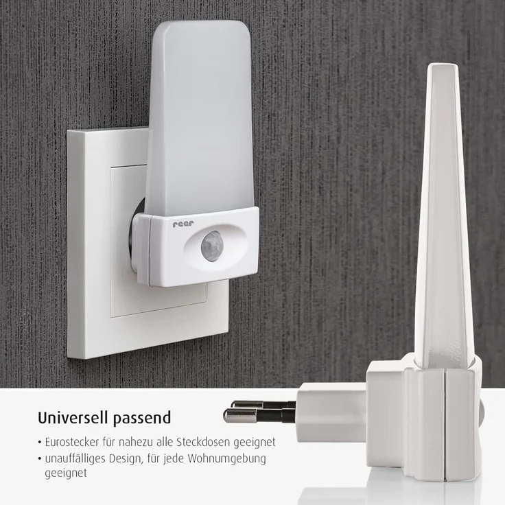 reer NightGuide Nachtlicht für die Steckdose - mit Dämmerungs-Sensor - Orientierungslicht im Dunkeln, 2 Stück, weiß – Bild 5