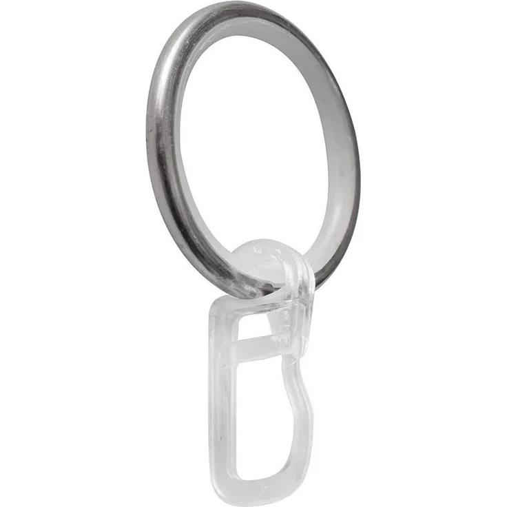 Garduna Gardinenring Edelstahl-Optik, für Ø16 & Ø20mm Gardinenstangen, (Set, 20-St, im Set à 20 oder 100 Stück mit Gleiteinlage) – Bild 3