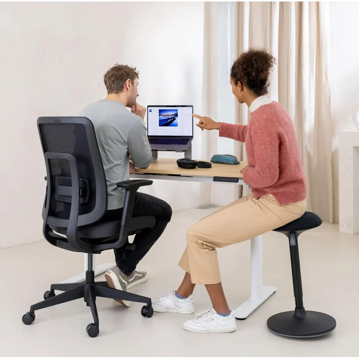 Ergotopia 'PureBack' ergonomischer Bürostuhl mit Lordosenstütze & 4D-Armlehne, Schwarz, mit Kopfstütze – Bild 8