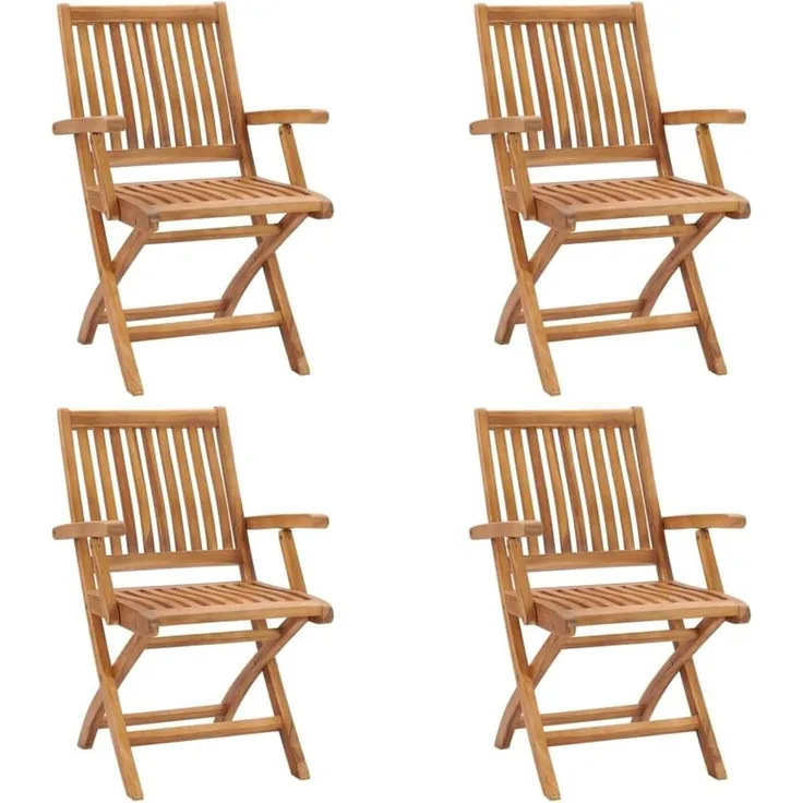 vidaXL Klappbare Gartenstühle 4 Stk. Massivholz Teak 3072720