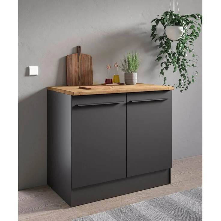 BASIC by Balculina Spülenschrank Jazz B/T/H 100x60x90 cm (1-St) Breite 100cm, Melaminbeschichtung – Bild 4