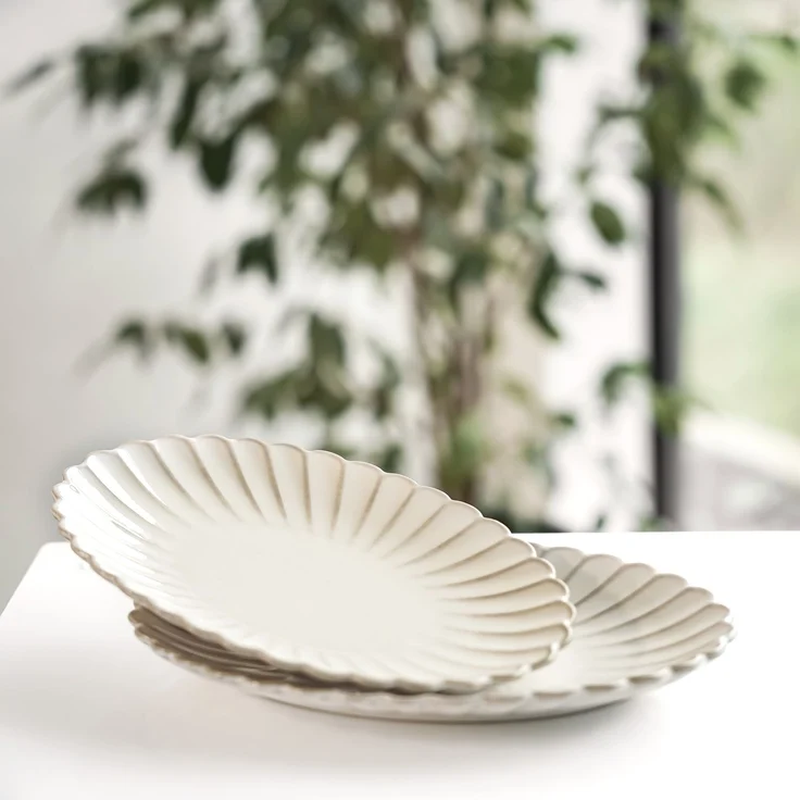 Bloomy Servierplatten-Set mit floraler Struktur - 2-teilig aus Porzellan – Bild 5