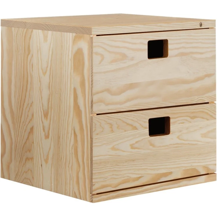 Calicosy Schreibtischblock mit 2 Schubladen aus massiver Kiefer - L36,2 x H36,2 cm - Helles Holz – Bild 5