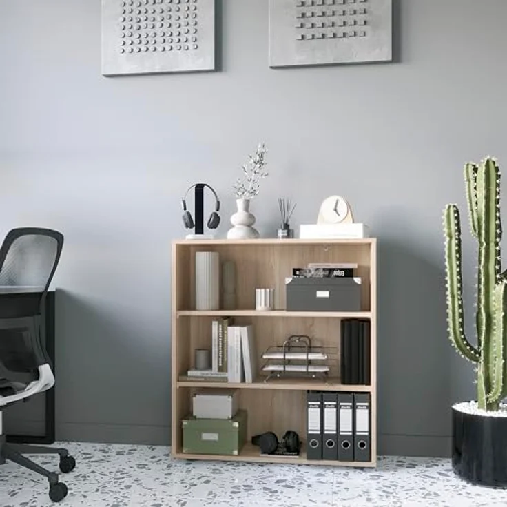 KOMTO Bücherregal Lumo 80 cm breit Regal mit 3, 4, 6 Ebenen und Höhenverstellbare Regale, Aufbewahrungsregal Bookshelf Weiß – Bild 5