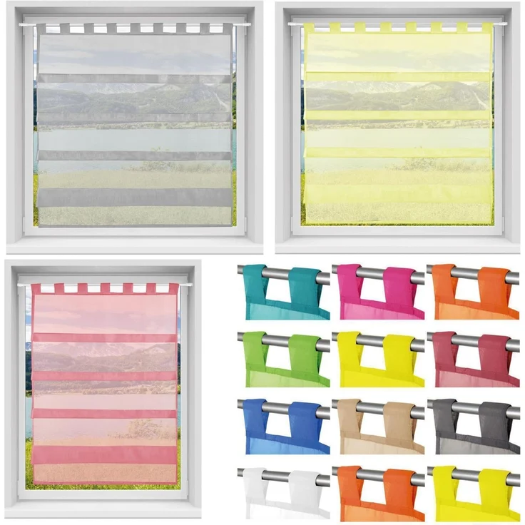 Bestlivings weiße Bistrogardine Transparent mit Schlaufen in 80x110 cm ( BxL ), in vielen Varianten erhältlich – Bild 7