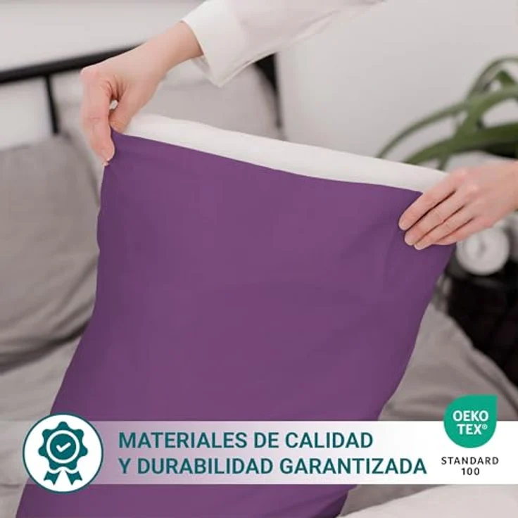 ECOMMERC3 Kissenbezug, 150 cm, extra weich und bequem, Lila, atmungsaktiv, leicht zu waschen – Bild 3