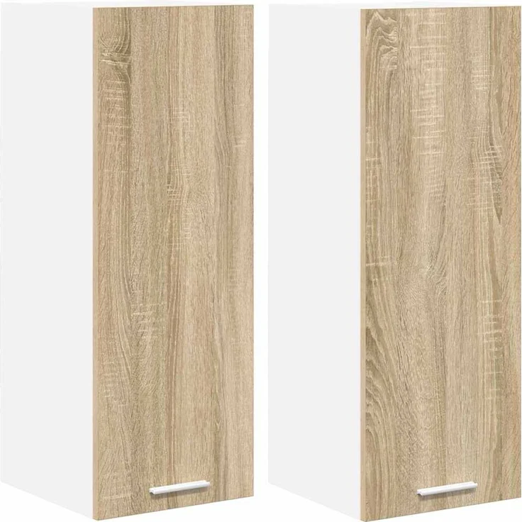 vidaXL Hängeschrank 2 stk. Sonoma-Eiche und Weiß 30 x 31 x 80 cm 884247 – Bild 2
