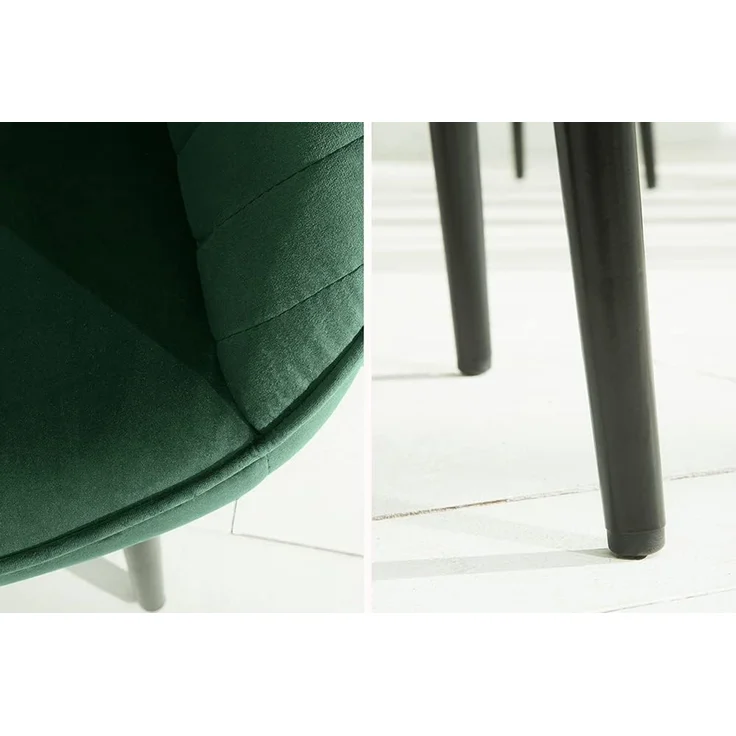 riess-ambiente Polsterstuhl TURIN smaragdgrün / schwarz (Einzelartikel, 1 St), Esszimmer · Samt · Metall · mit Armlehne · Retro Design – Bild 8