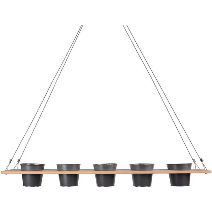 UNUS HOME Blumenkasten Kräuterbar, Pflanzenbar (natur), stabile Drahtseilaufhängung, vielseitig einsetzbar – Bild 5