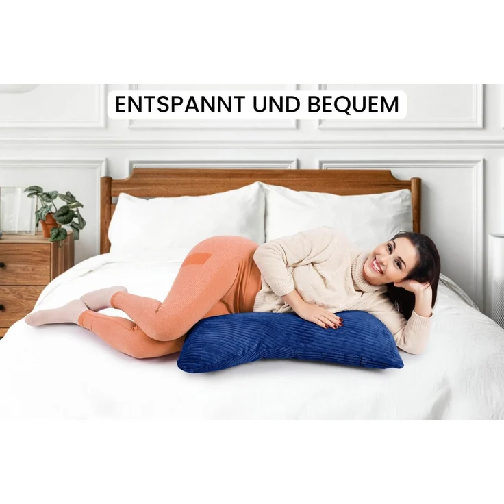 Amilian Schlafkissen - Lesekissen für Bett und Sofa - Seitenschläferkissen - Stillkissen, Seitenschläfer, Rückenlage, Schlafkissen für Seitenlage, Kissen mit Füllung und abnehmbarem Bezug - Stillhilfe – Bild 4