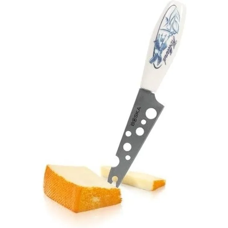 Boska Käsemesser Mini Delfter Blau, für Halbweichen Käse, Käseschneider, Keramik, Edelstahl, Silber, 15 cm, 307077